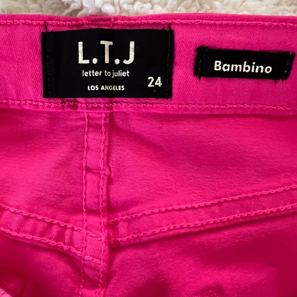 L.T.J. Women’s Barbie Pink Bambino (petite) Straight Leg Jeans - Picture 7 of 14